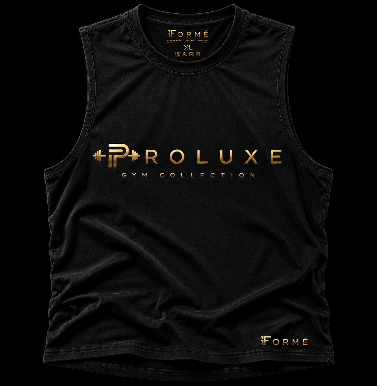 PROLUXE Men’s Athletic Tank with luxury gold branding